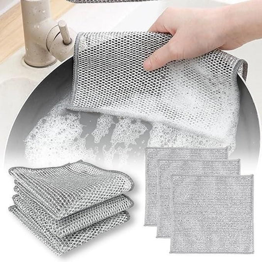 Multipurpose Wire Dishwashing Rags for Wet and Dry Pack of 10